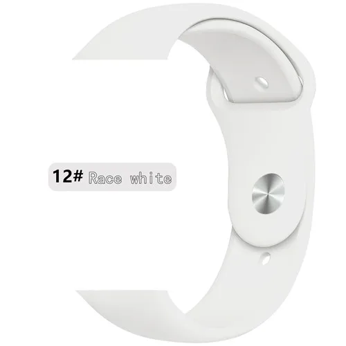 Race white 12 Новые спортивные силиконовые часы для apple watch band 4 44 мм 40 мм(iwatch 5) apple watch 3 2 1 42 мм 38 мм аксессуары для наручных браслетов - Цвет ремешка: Race white 12