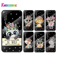 cute cartoon animals for samsung note 20 10 9 8 ultra lite plus 5g a70 a50 a40 a30 a20 a10 tempered glass phone case
