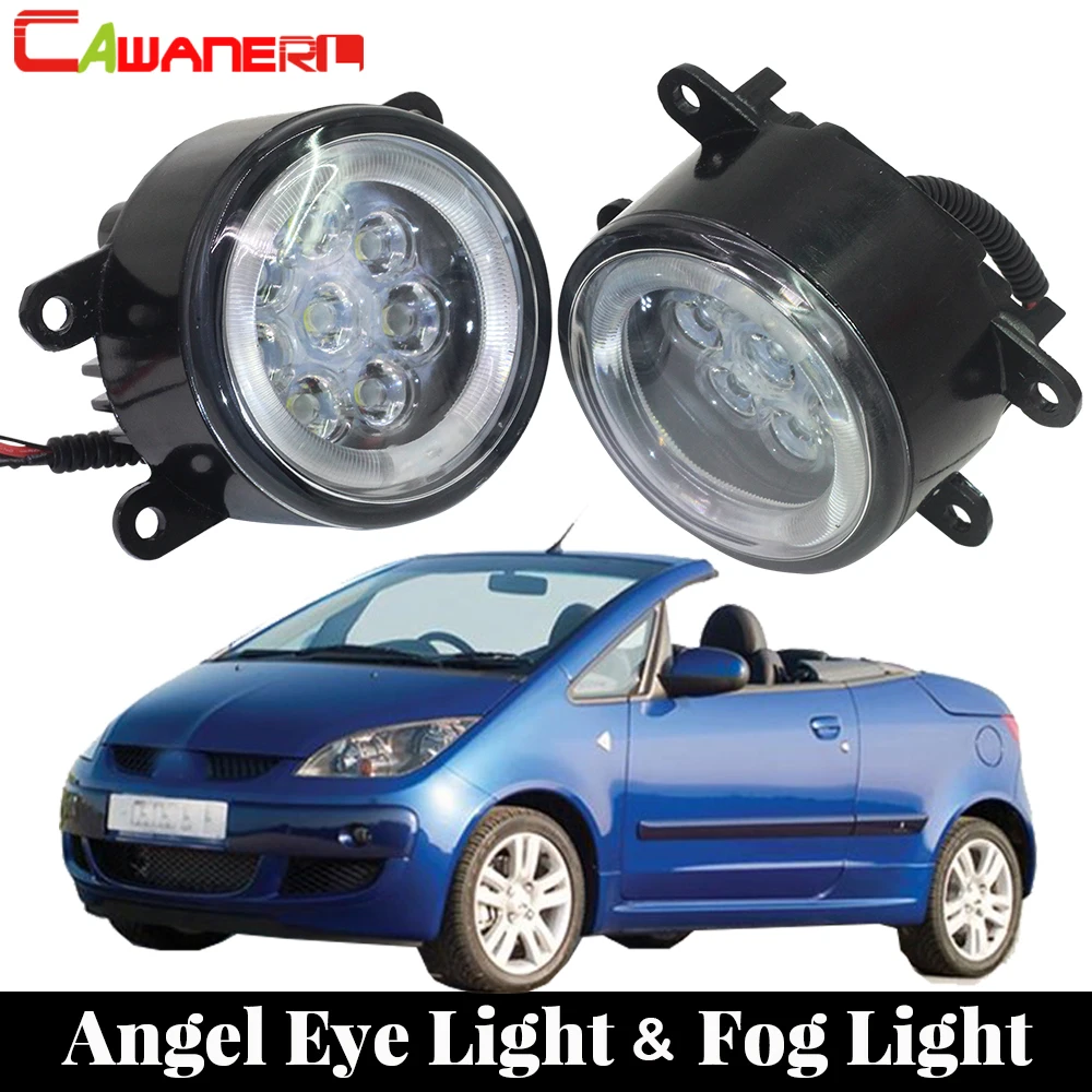 

Cawanerl Car LED Fog Light Angel Eye Daytime Running Light Lamp DRL 2 Pieces For Mitsubishi Colt CZC Convertible (RG) 2006-2009