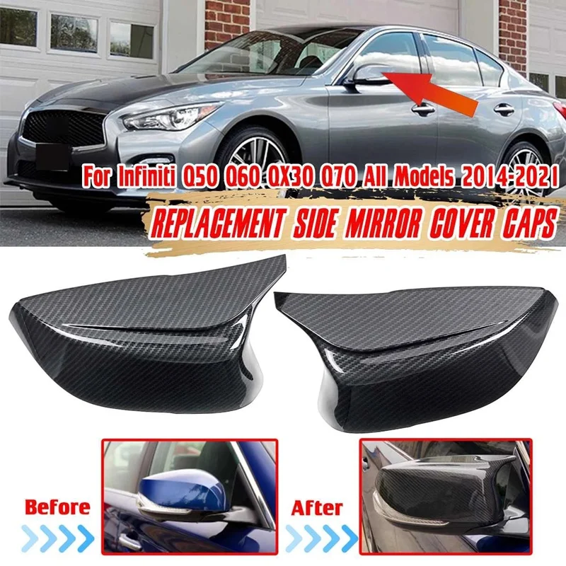 

Крышка зеркала заднего вида для боковой двери автомобиля Infiniti Q50 Q60 QX30 Q70 2014-2021 крышка зеркала заднего вида Trim