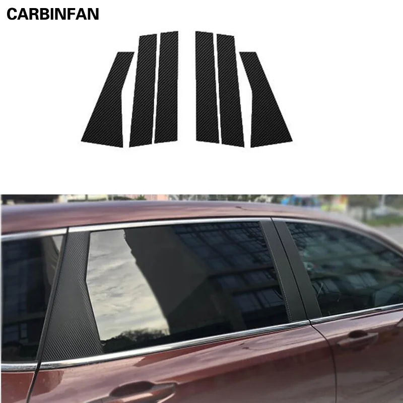 Стайлинг автомобиля углеродное волокно отделка окна украшение средняя наклейка