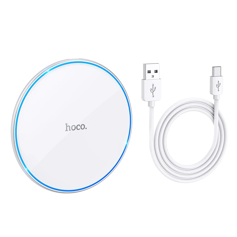 hoco15w qi wireless charger desktop wireless fast charging pad led light for iphone 11 12 13 pro xr xs max for samsung galaxys21 free global shipping
