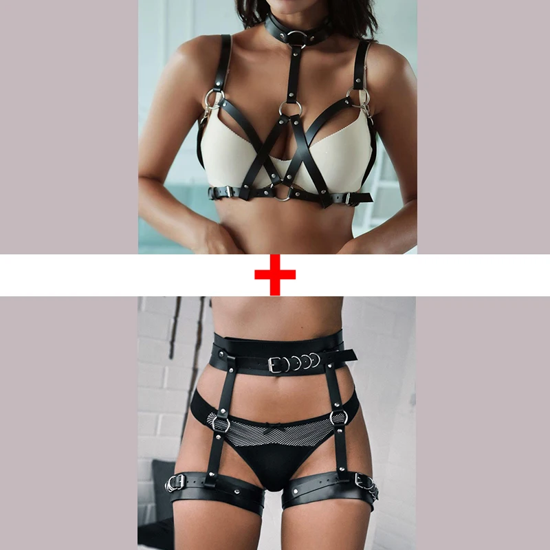 Сексуальная портупея Женская подвязка ремень для тела БДСМ чулки Bondag готическое