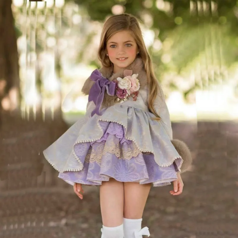 Vestido de fiesta de princesa Lolita para niñas, ropa de otoño e invierno, personalizada en español