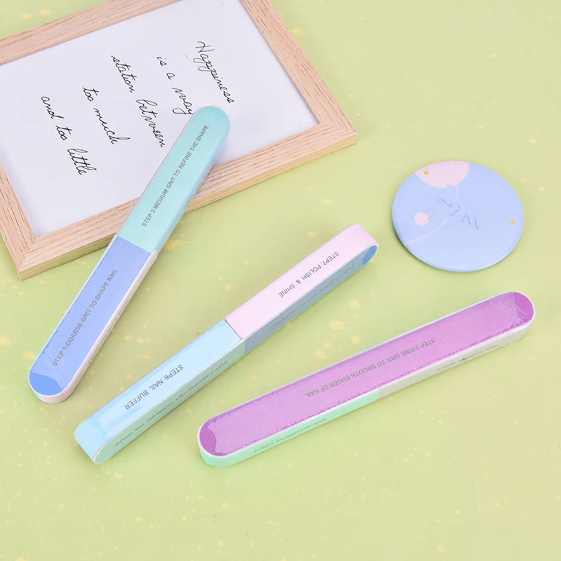 3Pcs 7in1 Finger Toe Nail File Buffer Shiner Manicure Pedicure Polishing Sanding Nails Accessories Art Tool buffe | Красота и