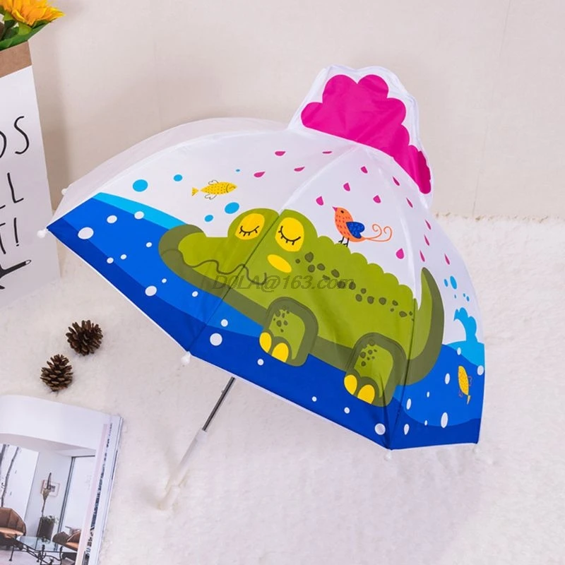 Детский зонтик для мальчиков и девочек мультяшный Зонт с ушками животных на заказ принцесса длинный