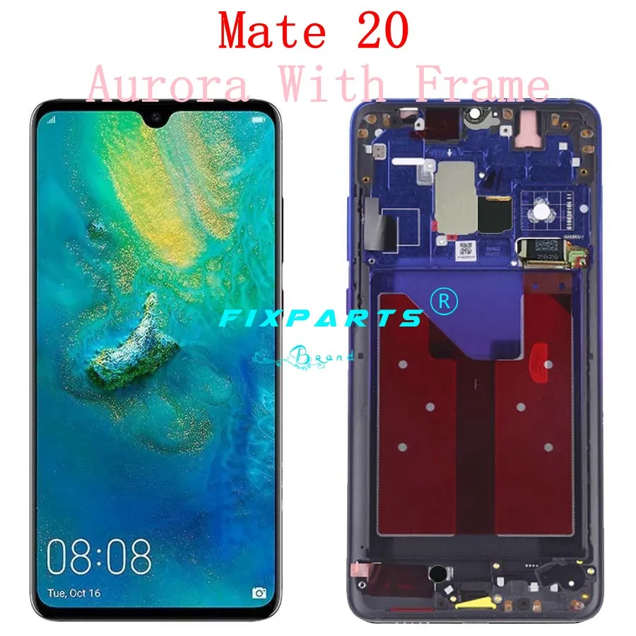 Дисплей huawei mate 20 Pro lcd дисплей кодирующий преобразователь сенсорного экрана в сборе ремонт huawei mate 20 lcd mate 20 Pro экран - Цвет: Aurora Frame Mate20