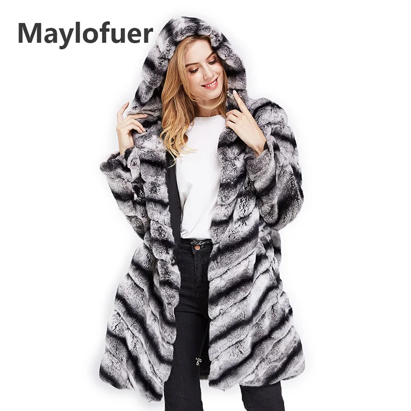 Maylofuer полностью кожаное женское пальто с капюшоном 100% Женская куртка из