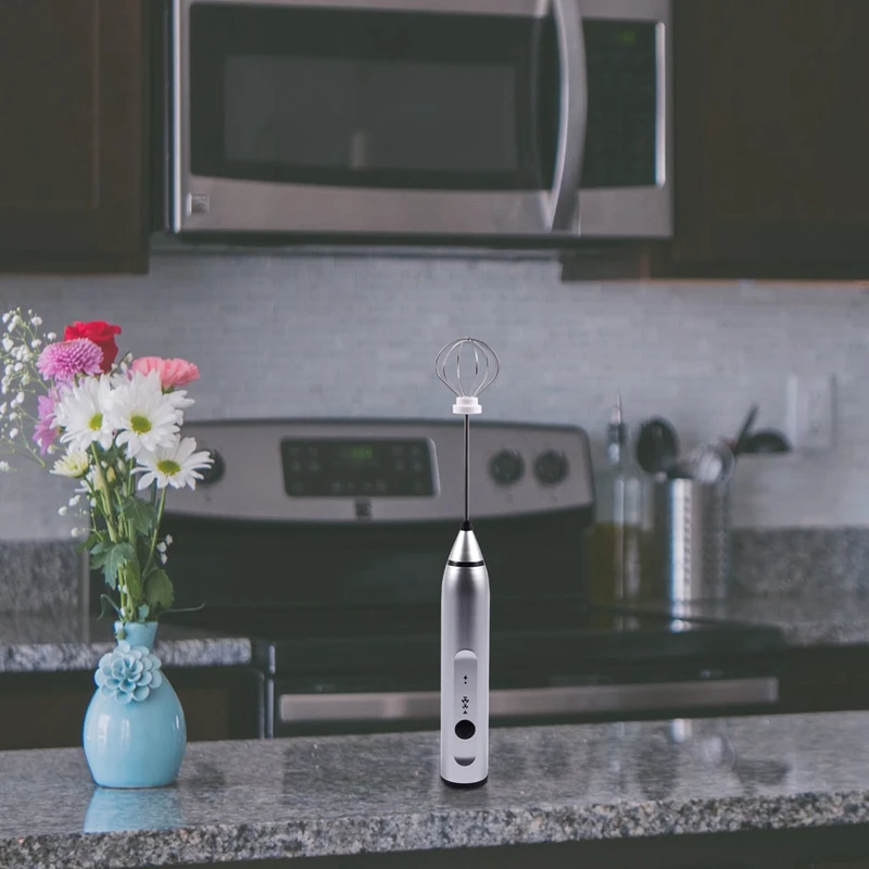 

Rechargeable Electric Milk Frother With 2 Whisks, Handheld Foam Maker For Coffee, Latte, Cappuccino, Hot Chocolate, Durable Drin