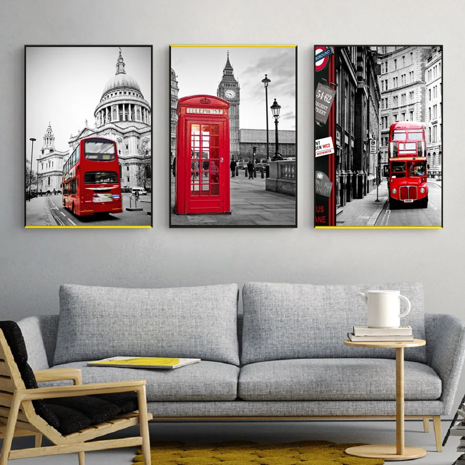 

Black and White Retro Street View Red Bicycle Canvas Painting Poster Wall Art Gifts Art Prints Printing Living Room Home Decorat