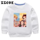 Детские толстовки с капюшоном KYT5392, Детские свитшоты с принтом милого клинка призрака, рассекающего демонов, детский пуловер, топы, осенняя одежда для девочек