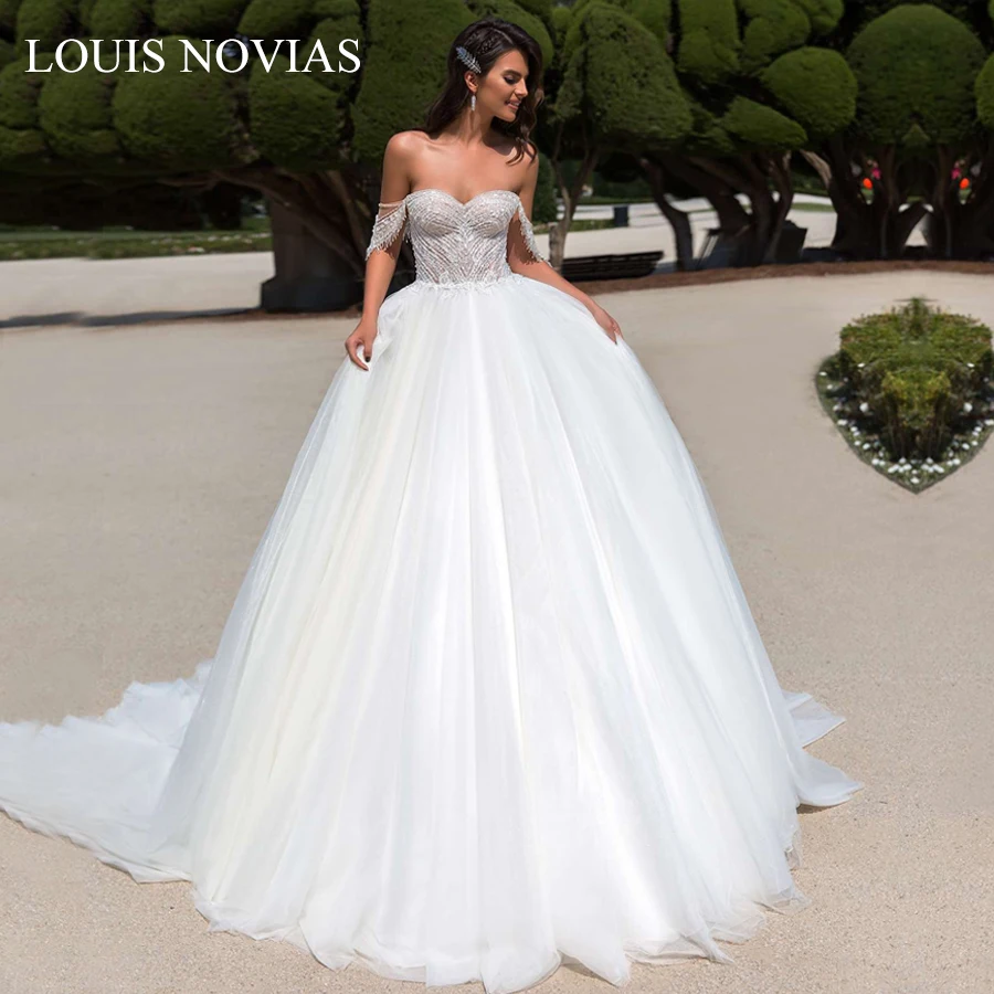 Сексуальное свадебное платье Louis Novias новый дизайн легкое украшенное бусинами