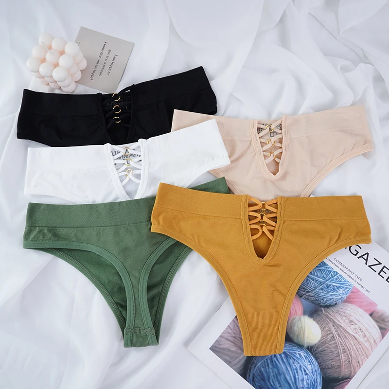 

Cotton Women Hollow Out Thong Panties Underwear Seamless Sport Briefs Low Waist Female Solid Panty Comfort Lady Lingerie