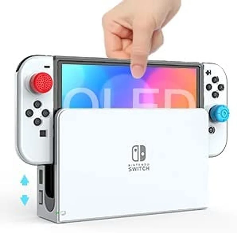 

Mooroer Case Dockable Compatible with Nintendo Switch OLED Model 2021, Clear PC Protective Case Cover for Joy-Con