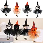 Тканевая кукла на Хэллоуин, Черный кот, призрак, ведьма, тыква вечерние вечеринка, подвесной декор, страшный подвесной Таро, маленький подвесной призрак