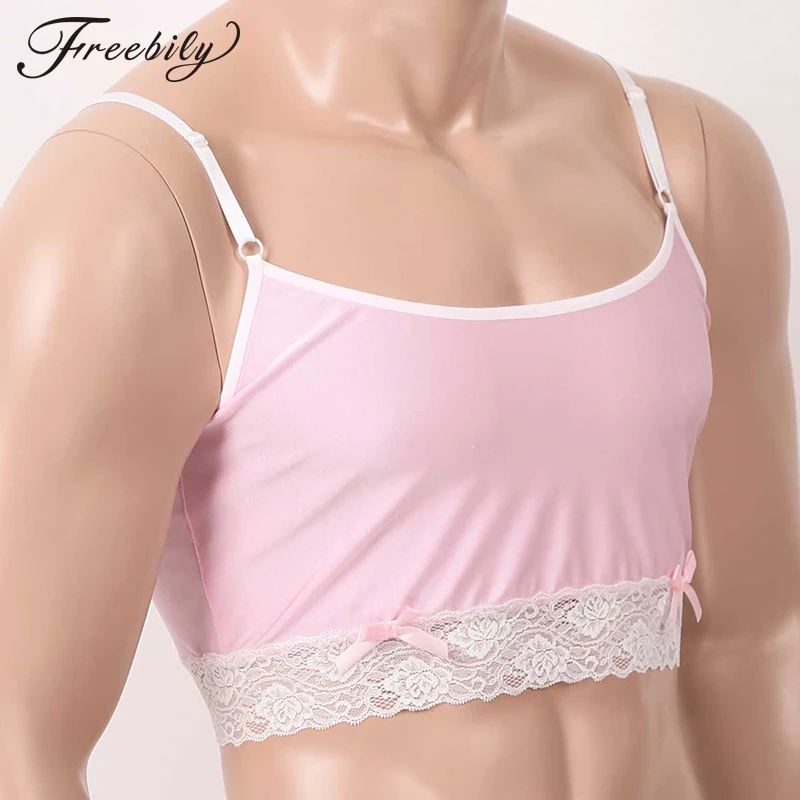 Бюстгальтер мужской кружевной кросс-нижнее белье Sissy шелковистые регулируемые