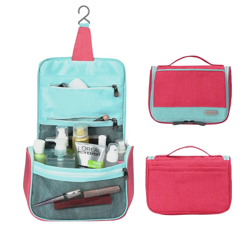 

Portable Unisex Cosmetic Bag Multifunction Travel Bag Toiletry Storage Organizer Handbag Waterproof Hanging Female Makeup Case