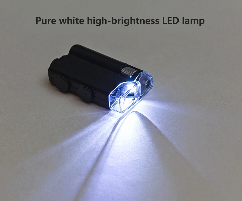 Карманный 200X ~ 240X ручной светодиодный светильник лупа мини Портативный микроскоп