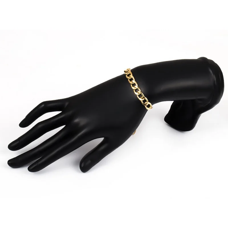 Винтажный Модный регулируемый металлический толстый браслет-цепочка для женщин