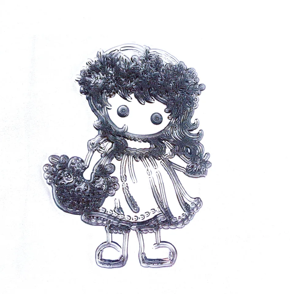 7*9 Испанский Цветок Девушка ремесло прозрачный силиконовый штамп для