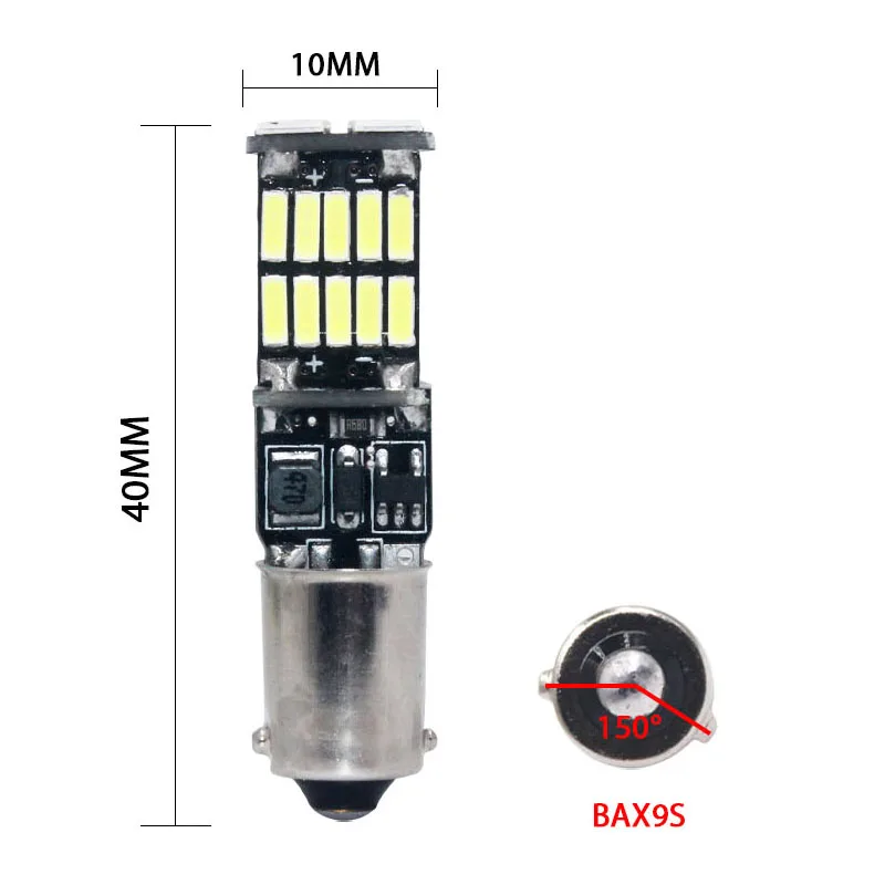 

RXZ 2 шт. BA9S BAX9S BAY9S T4W H6W 4014 26SMD Лампа для приборов, купольный светильник без ошибок, боковой клиновой светильник для интерьера 12 В 6000 К