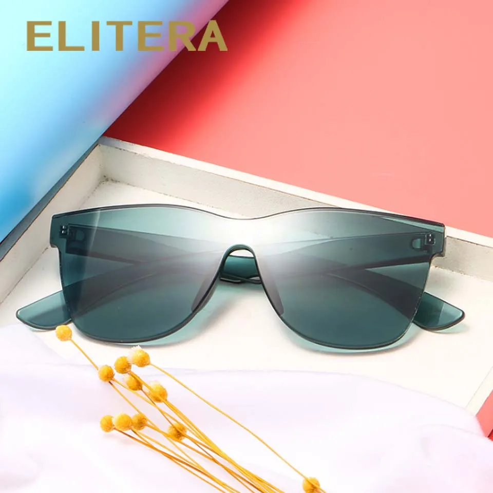Женские и мужские солнцезащитные очки ELITERA квадратные цветные линзы синие