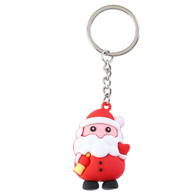 

Cartoon Cute Christmas Key Ring Pendant Snowman Silicone Key Ring Creative Student Bag Hanging Ornaments Holiday Gift
