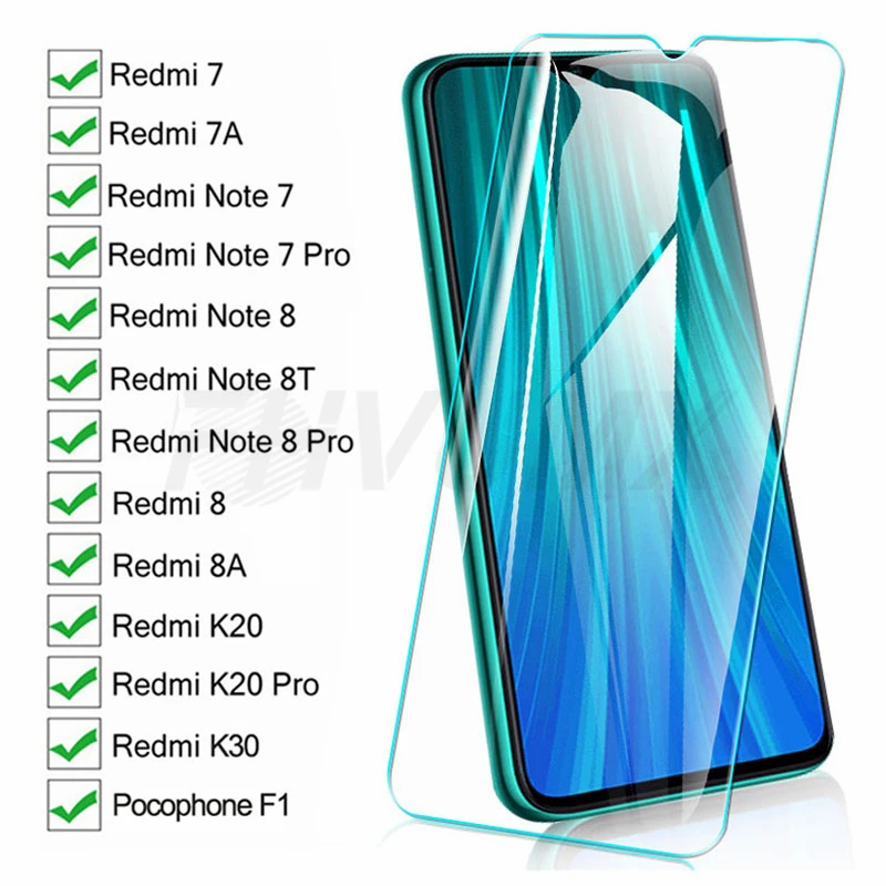 

9D Screen Protective Glass On The Redmi 8 8A 7 7A K20 K30 For Xiaomi Pocophone F1 Redmi Note 8 8T 7 Pro Tempered Glass Film Case