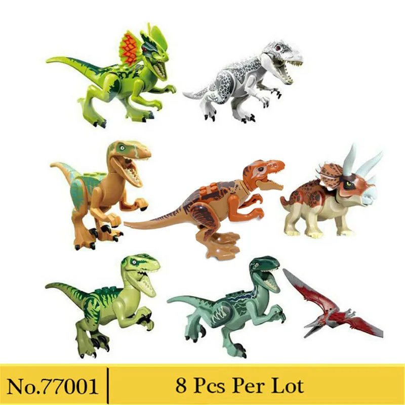 8Pcs Per Set No.1 10925 Юрский припаркованный синий вертолет погоня Кирпичи совместимы с юрские миры Модель Строительный блок DIY игрушки - Цвет: 8Pcs Per Set No.1
