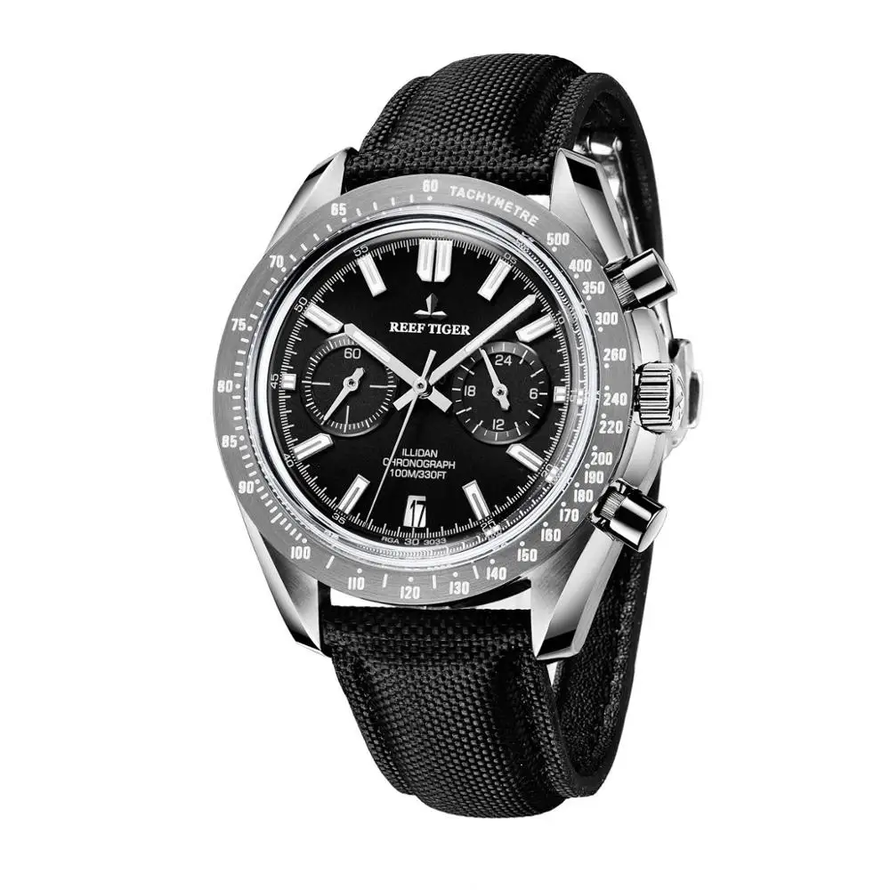 Спортивные мужские часы наручные светящийся хронограф Риф Тигр