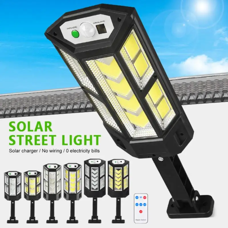 

249 COB LED Solar Street Lights Outdoor Security Light Wall Lamp Garden Waterproof PIR Motion Sensor Smart Remote Control Light