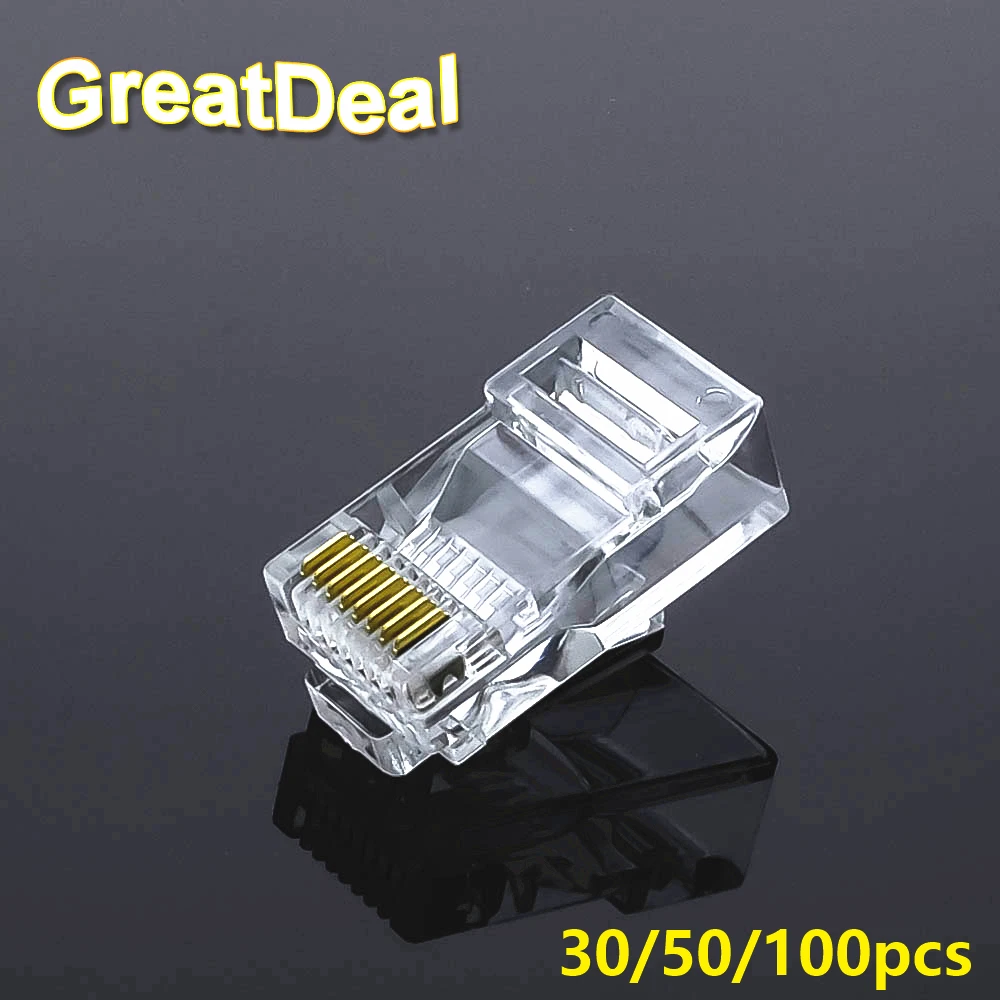 25 шт. CAT5 CAT5E RJ45 разъем Cat6 модульный Ethernet-кабель Разъем позолоченный Сеть разъемы