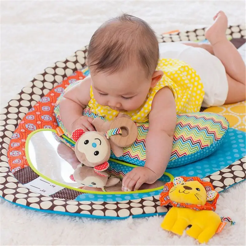 

G2AD Tummy Time Activity Play Mat - Ergonomic Plush Pillow - Baby Mirror - Squishy Toys - Changing Pad - Height Measure Chart -