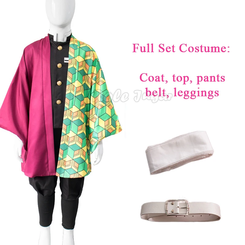 Кимоно для косплея девушек из аниме истребитель демонов Tsuyuri Kanawo Tanjirou Kamado Nezuko