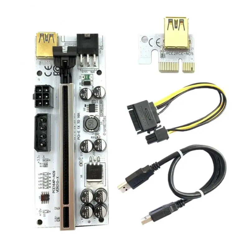 

1PCS Riser VER010 USB 3.0 PCI-E Riser VER010-X Express Cable Riser For Video Card X16 Extender PCI-E Riser Card For Mining