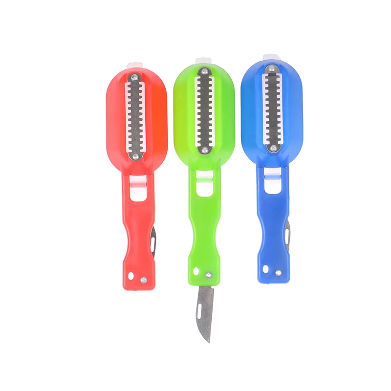 

1pc Stainless Steel Shavings Fish Scale Scraper Fish Killer Creative Kitchen Tool (Color Random)