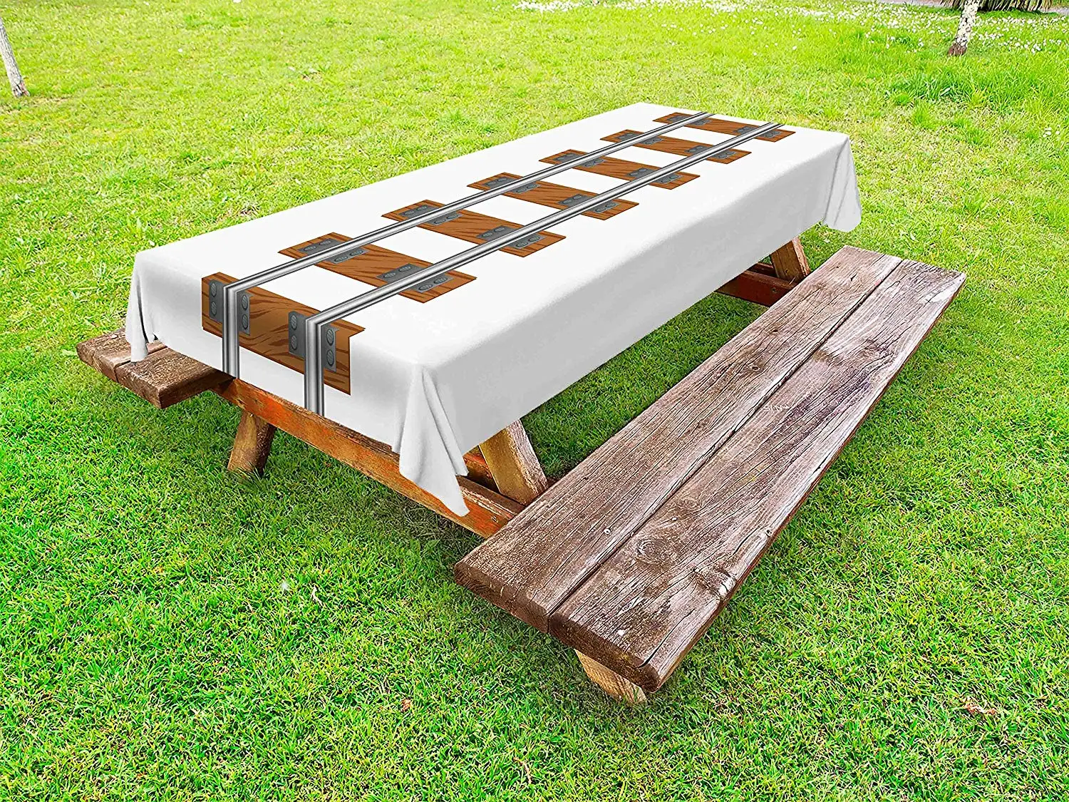 Поезд уличная скатерть вертикальные рельсы железной дороги для поездов пути