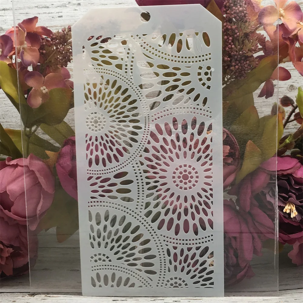 9*5 дюймов капли воды Круглый Круг DIY Многослойные трафареты настенная живопись