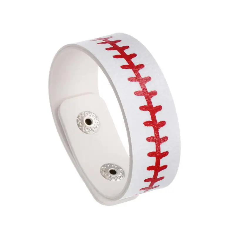 B2382 ZWPON кожаные бейсбольные браслеты с защелкой женский браслет американским