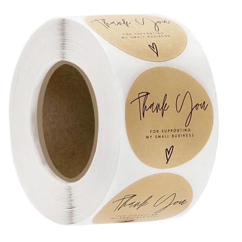 

Kraft Paper Thank You for Supporting My Business Stickers Scrapbooking For Package Seal Labels Cute Handmade Stationery Sticker