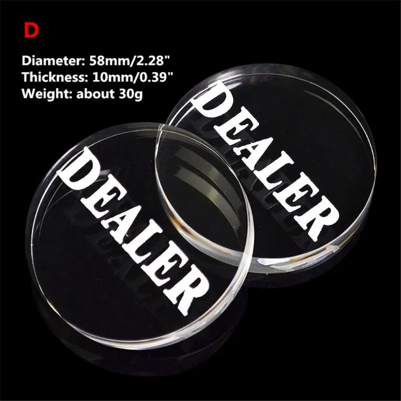 

Acrylic Poker Dealer Button Casino Hold'em Pressing Poker Cards Guard Poker Chip Double-sided Dealer Dropshipping