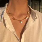 Ожерелье-бабочка для женщин ожерелья-цепочки золотого и серебряного цвета 2021 чокер женское винтажное ювелирное изделие аксессуары женские ожерелья