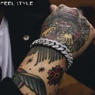 Браслет Майами Мужской со сверкающими кубинскими кристаллами AAA, украшение из цепочек с закрепленными звеньями бабочки, ювелирное изделие в стиле хип-хоп