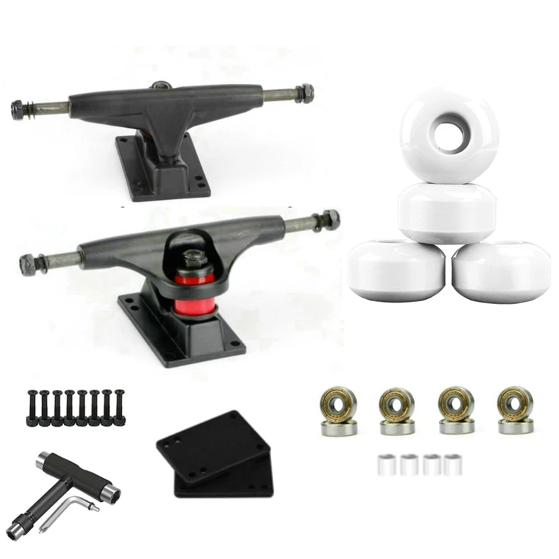 

100A Skateboard Longboard 52X32mm Wheels with 5 Inch Skateboard Trucks and Skateboard Tools Skateboard Accessories