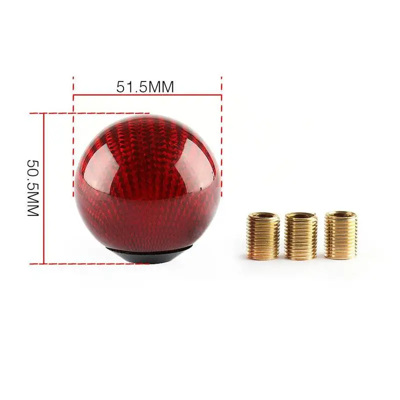 

Car Modification Carbon Fiber Gearshift Head Universal Round Ball Shape Gear Shift Knob with Adapters Black Red Silver Color