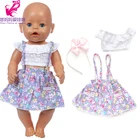 Кукла новорожденная, 43 см, Летнее цветочное платье, Одежда для куклы 18 дюймов, платье-рубашка, головной убор