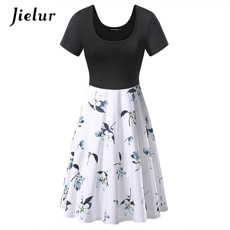 Женское винтажное платье в горошек с коротким рукавом и цветочным принтом |