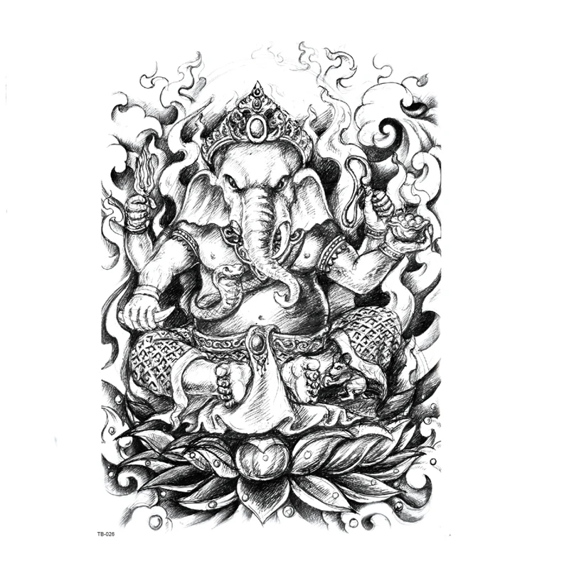 Временная татуировка Pikanet Ganesha, Наклейка 3D, искусство тела, искусство тела, Временный женский водонепроницаемый телефон
