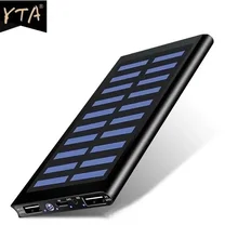 Solar 30000mah Power Bank External Battery 2 USB LED Powerbank Portable Mobile phone Solar Charger for Xiaomi mi iphone 7 8 X