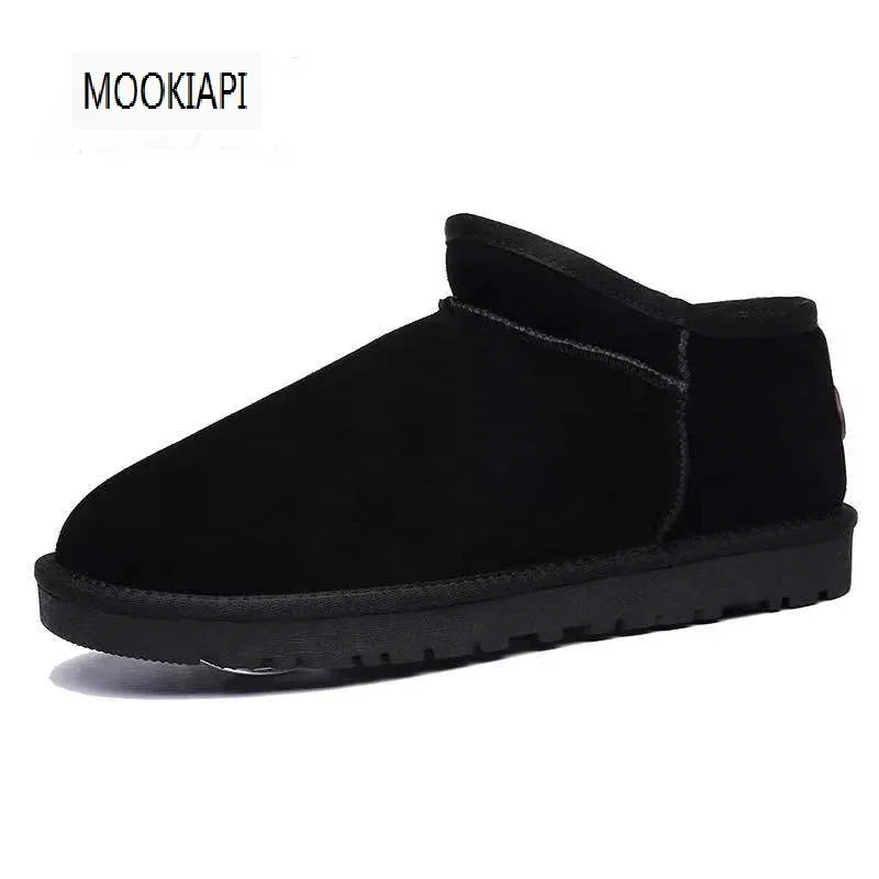 Сапоги из 2019 натуральной овчины мужские зимние сапоги 100% шерсти короткие ботинки